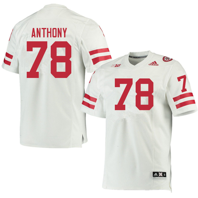Men #78 Hunter Anthony Nebraska Cornhuskers College Football Jerseys Sale-White